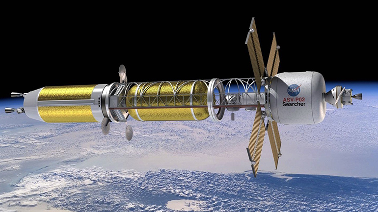 미 항공우주국(NASA)이 개발을 추진하고 있는 원자력 열 추진 우주선의 상상도 / NASA