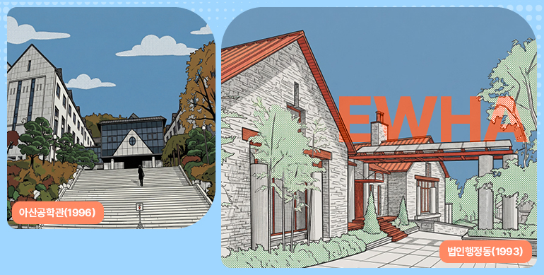 EWHA 법인행정동(1993) 아산공학관(1996년)