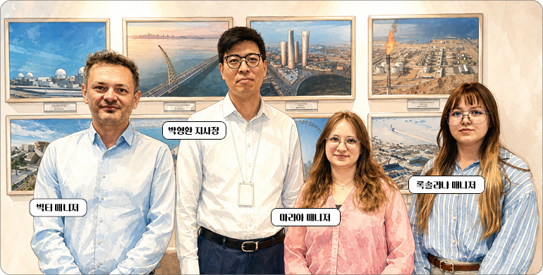 WARSZAWA BRANCH 빅터 매니저 박형환 지사장 마리아 매니저 록솔라나 매니저